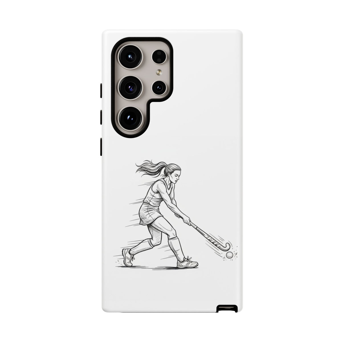 Phone Case, Hockey, Female  Player Minimalist sketch design, Tough Case