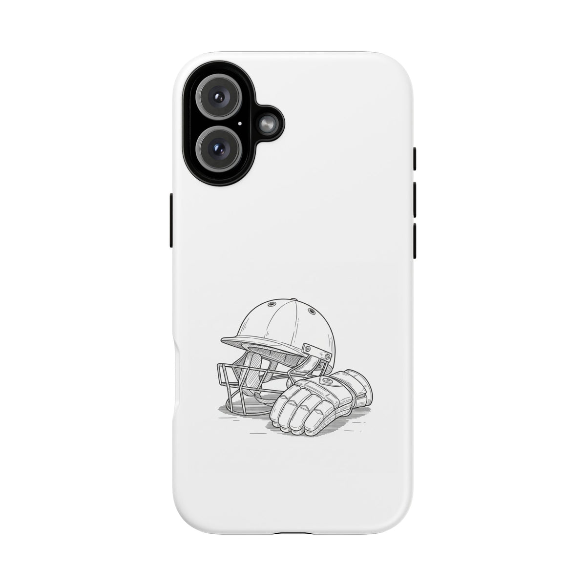 Phone Case, Cricket Gloves & Helmet Sketch, Tough Case