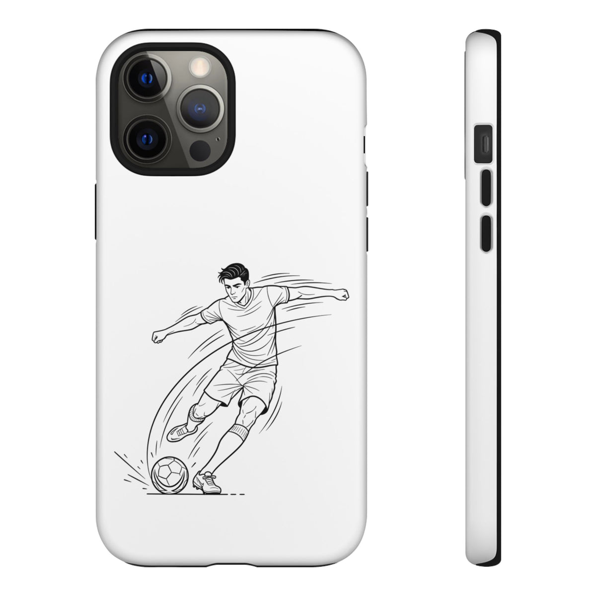 Phone Case, Football Free Kick / Strike Minimalist sketch Design, Tough Case
