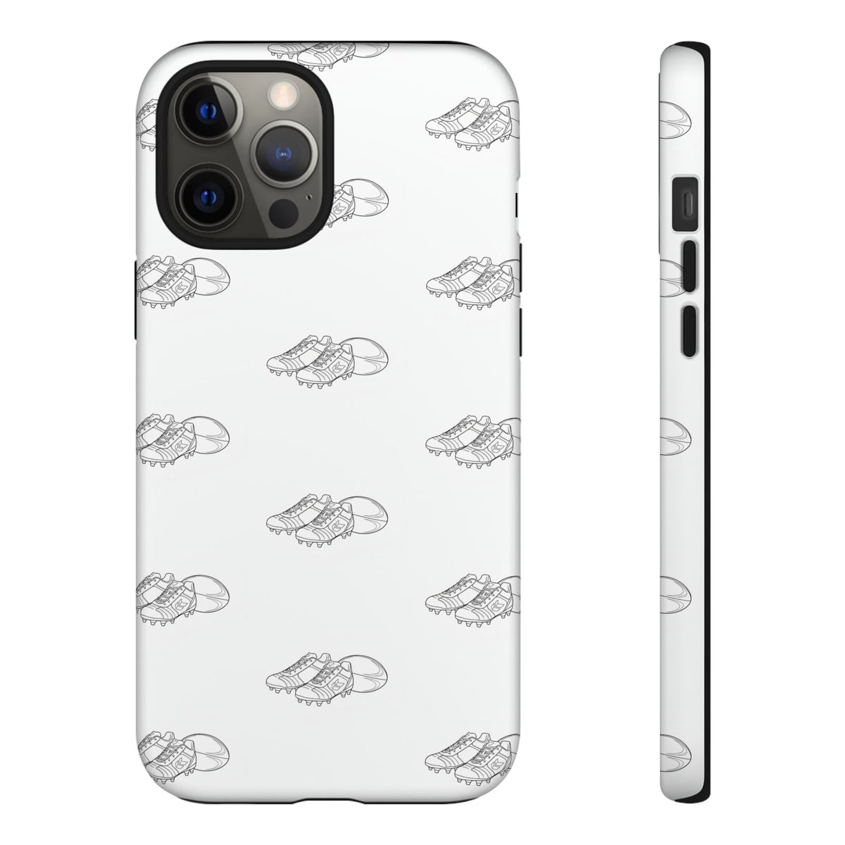 Phone Case Rugby Boots & Ball Repeat Pattern Tough Cases