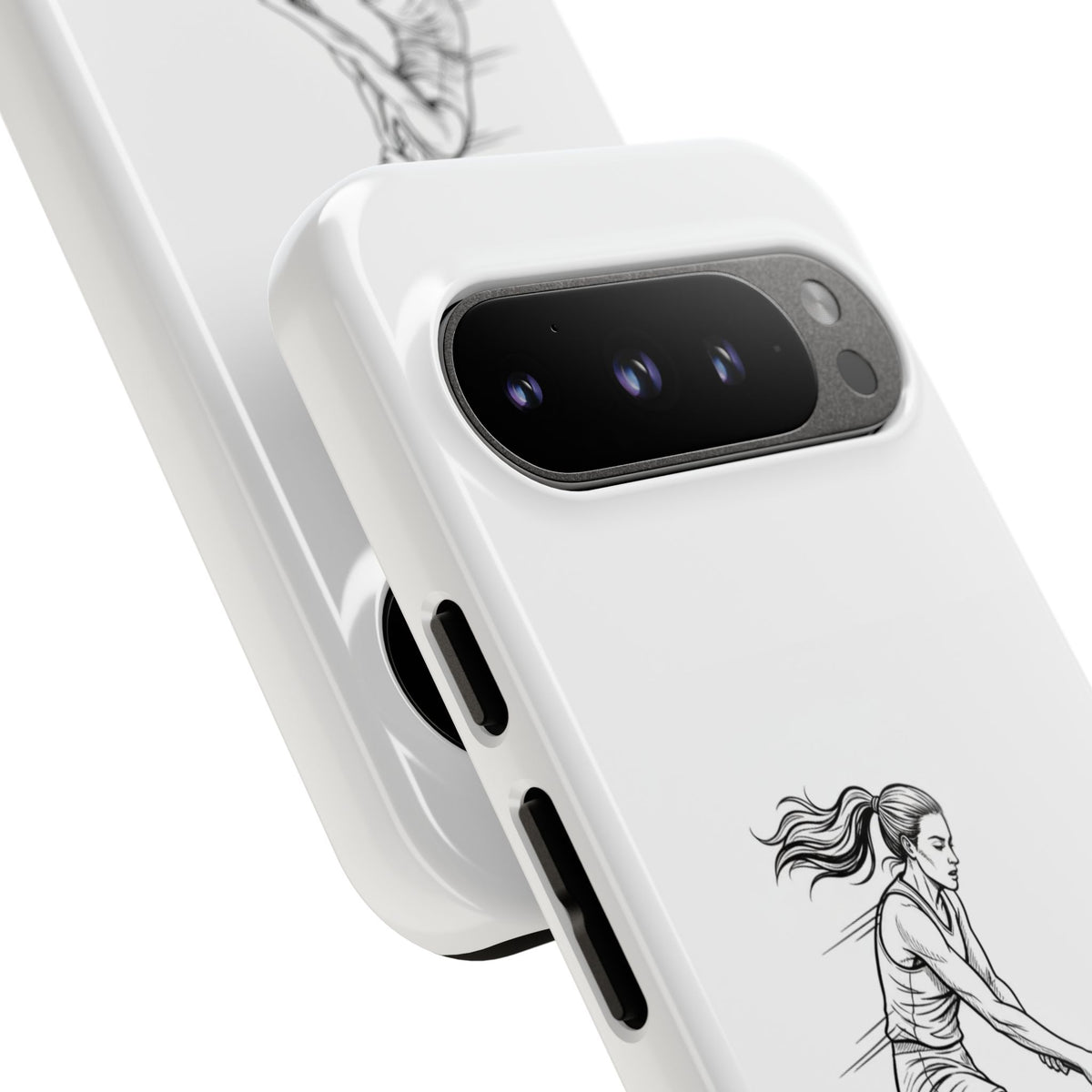 Phone Case, Hockey, Female  Player Minimalist sketch design, Tough Case
