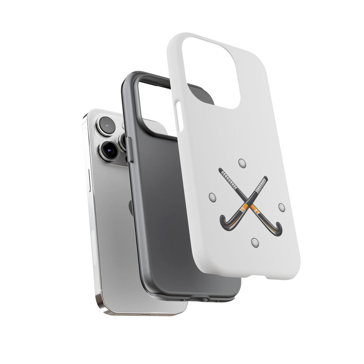 Phone Case, Hockey Crossed Sticks & Balls Design, tough Case