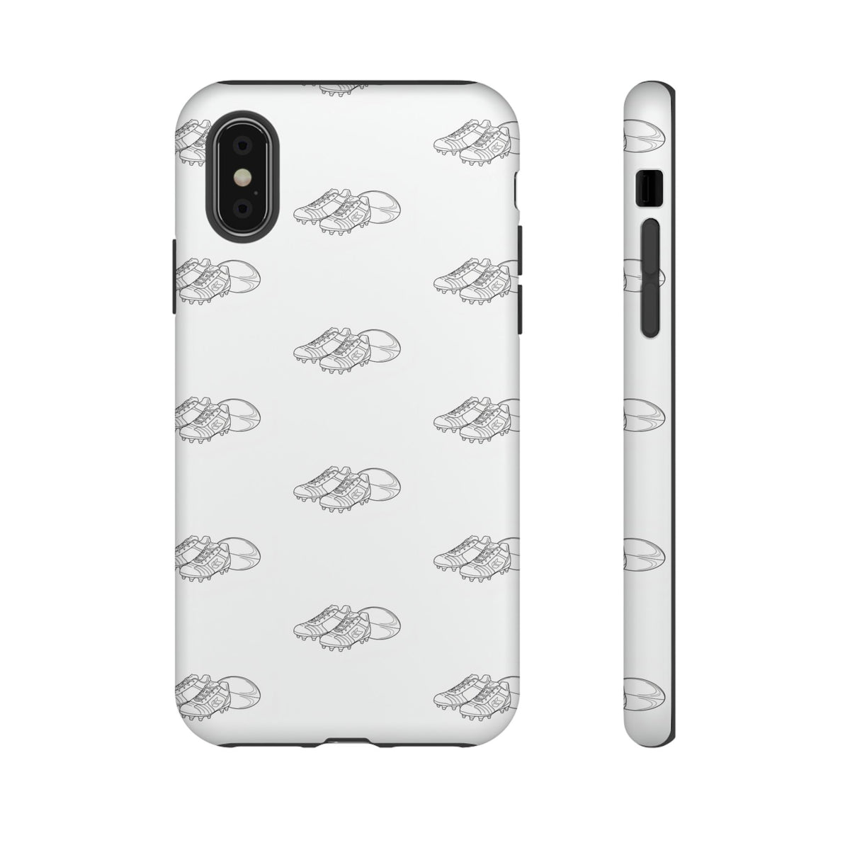 Phone Case Rugby Boots & Ball Repeat Pattern Tough Cases