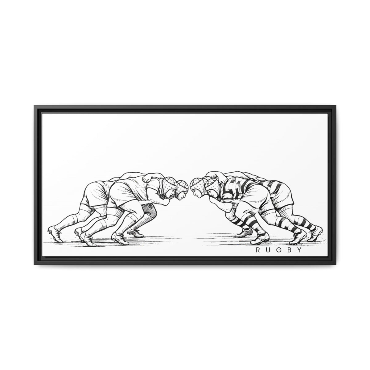 Print, Rugby Scrum,  Matte Canvas Print Framed Art