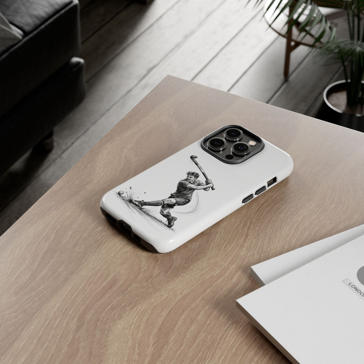 Phone case, Male Hockey Player Tomahawk Sketch,  Tough case