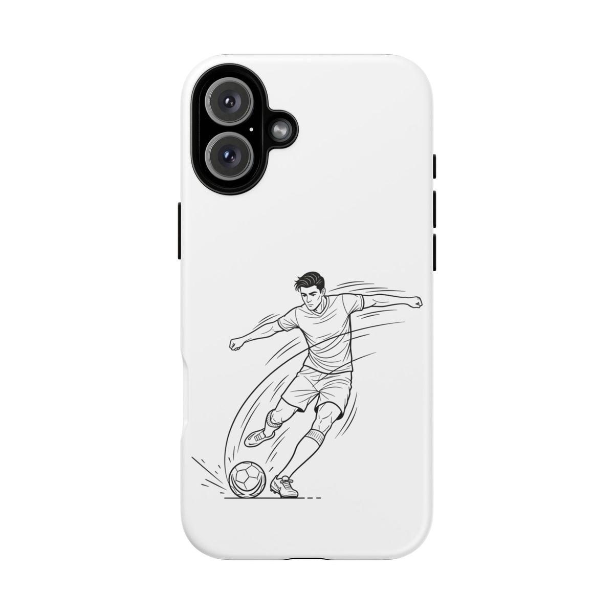 Phone Case, Football Free Kick / Strike Minimalist sketch Design, Tough Case
