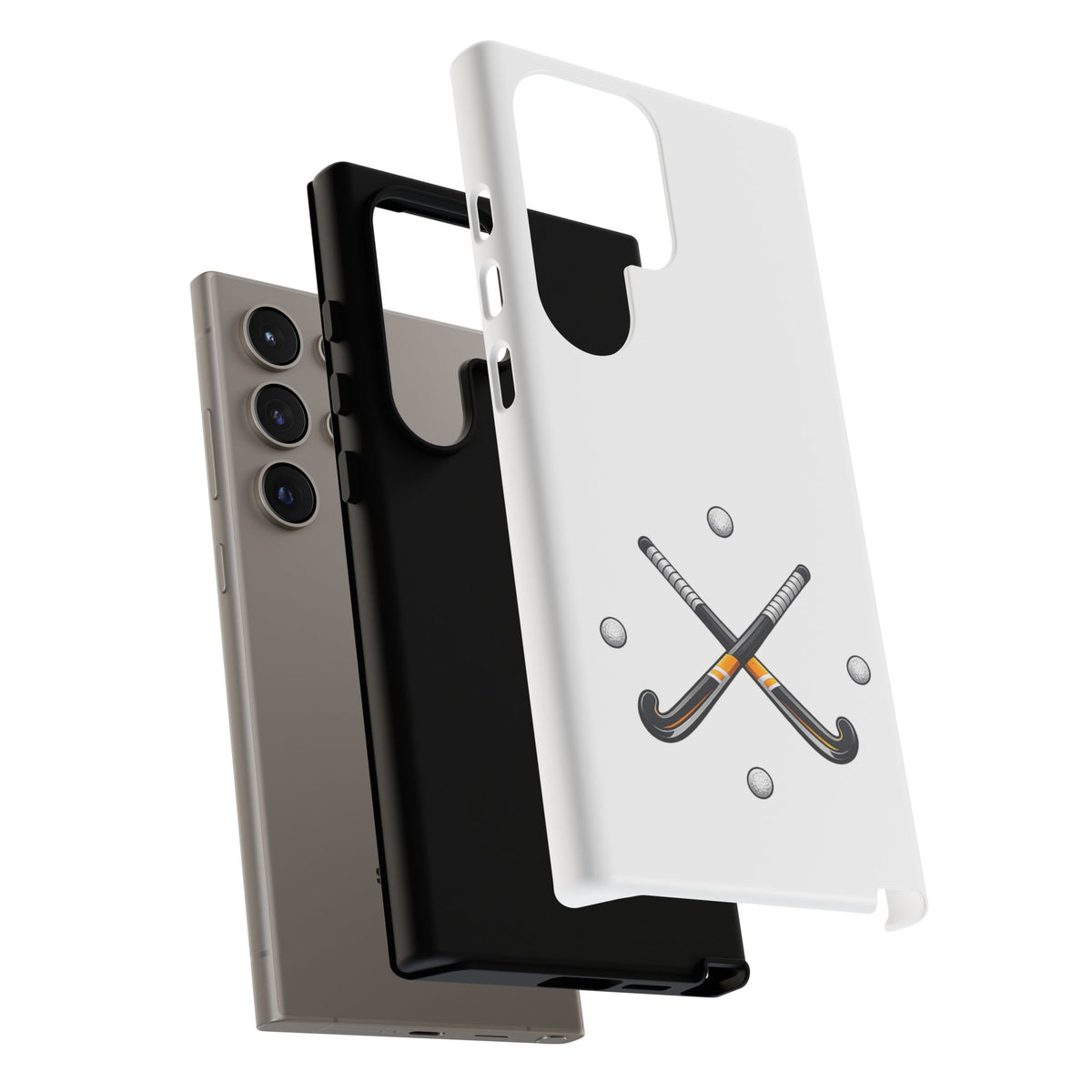 Phone Case, Hockey Crossed Sticks & Balls Design, tough Case