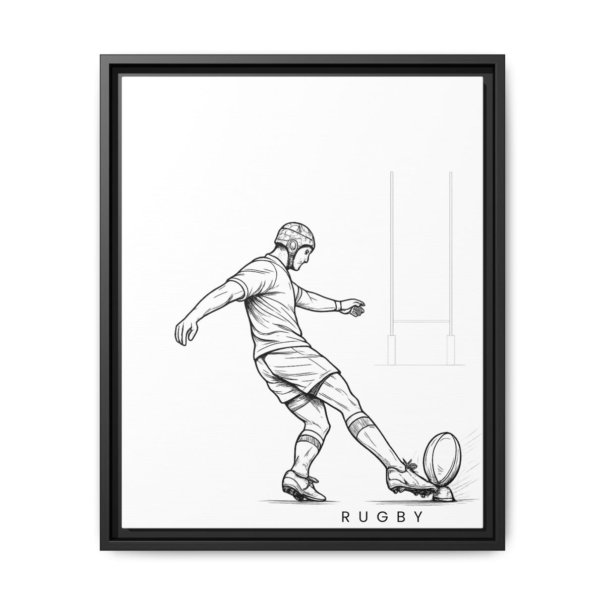 Print, Rugby Conversion Kick, Matte Canvas Print Framed Art