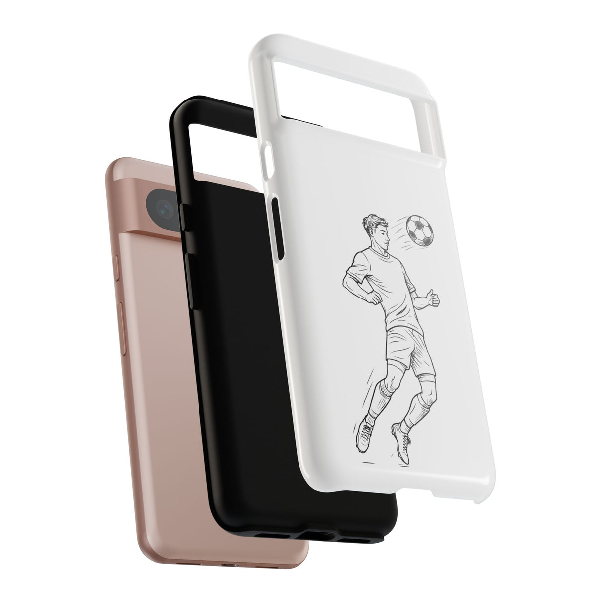Phone Case, Football Chest-control Minimalist sketch Design, Tough Case