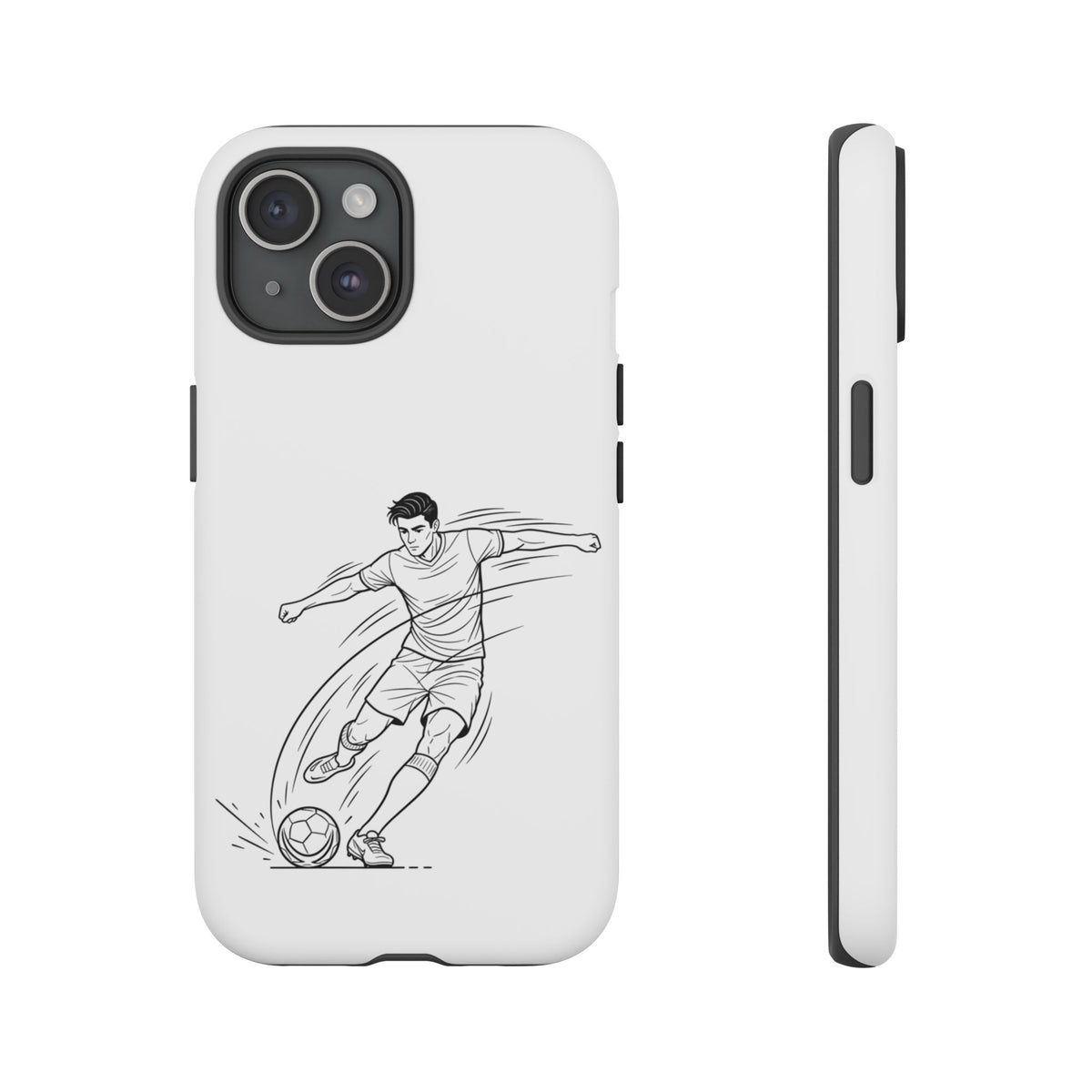 Phone Case, Football Free Kick / Strike Minimalist sketch Design, Tough Case