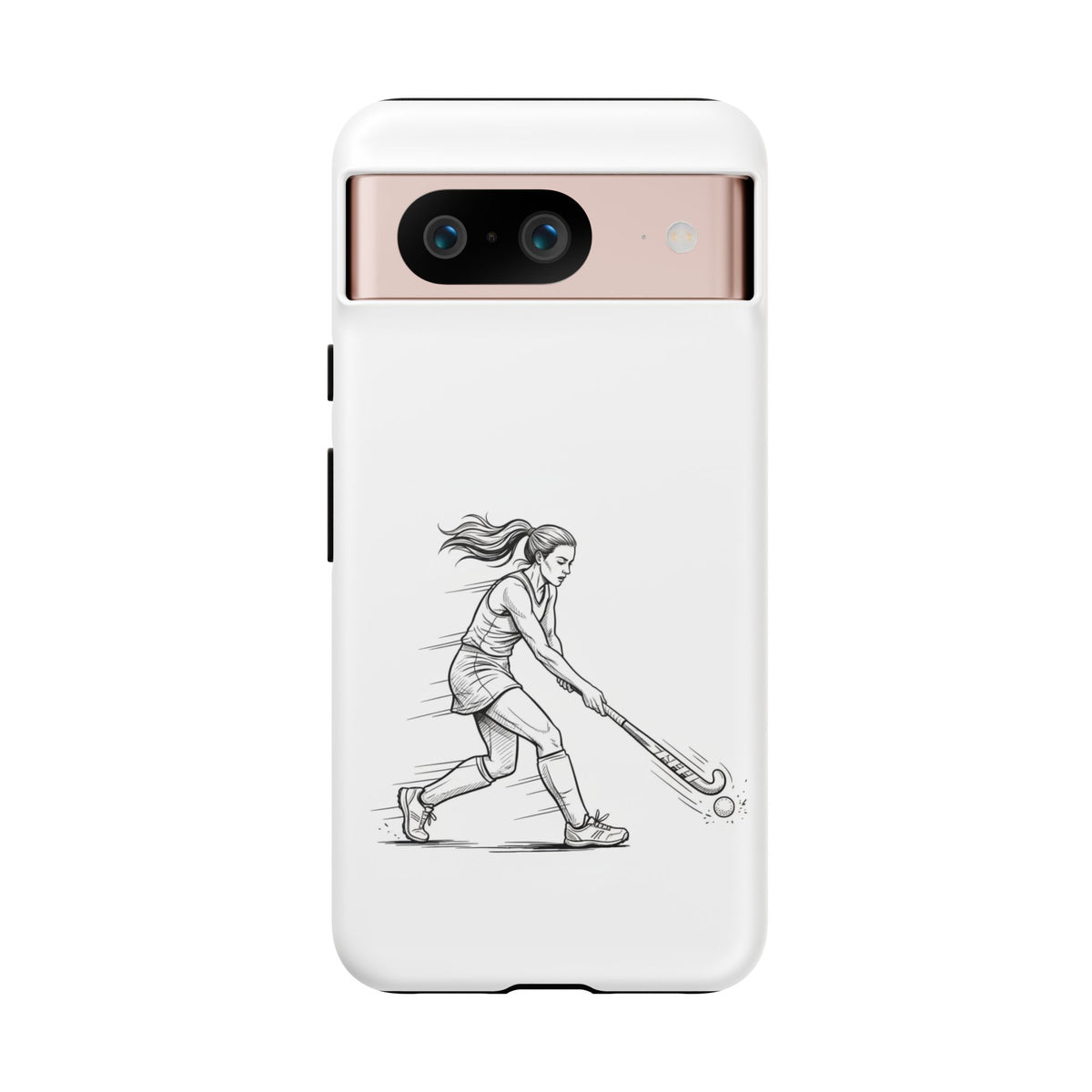 Phone Case, Hockey, Female  Player Minimalist sketch design, Tough Case