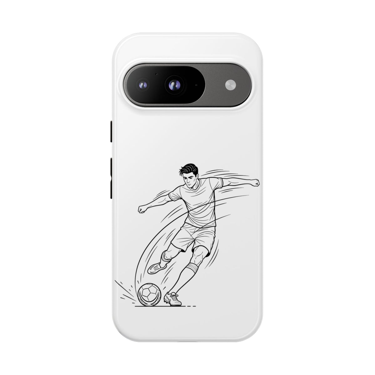 Phone Case, Football Free Kick / Strike Minimalist sketch Design, Tough Case
