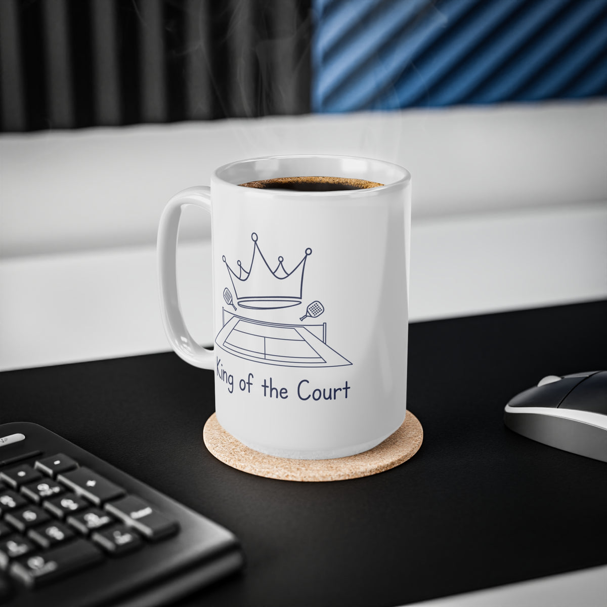 Mug, Racket Sports, King of the Court design, Ceramic, 325ml / 11oz or 440ml / 15oz