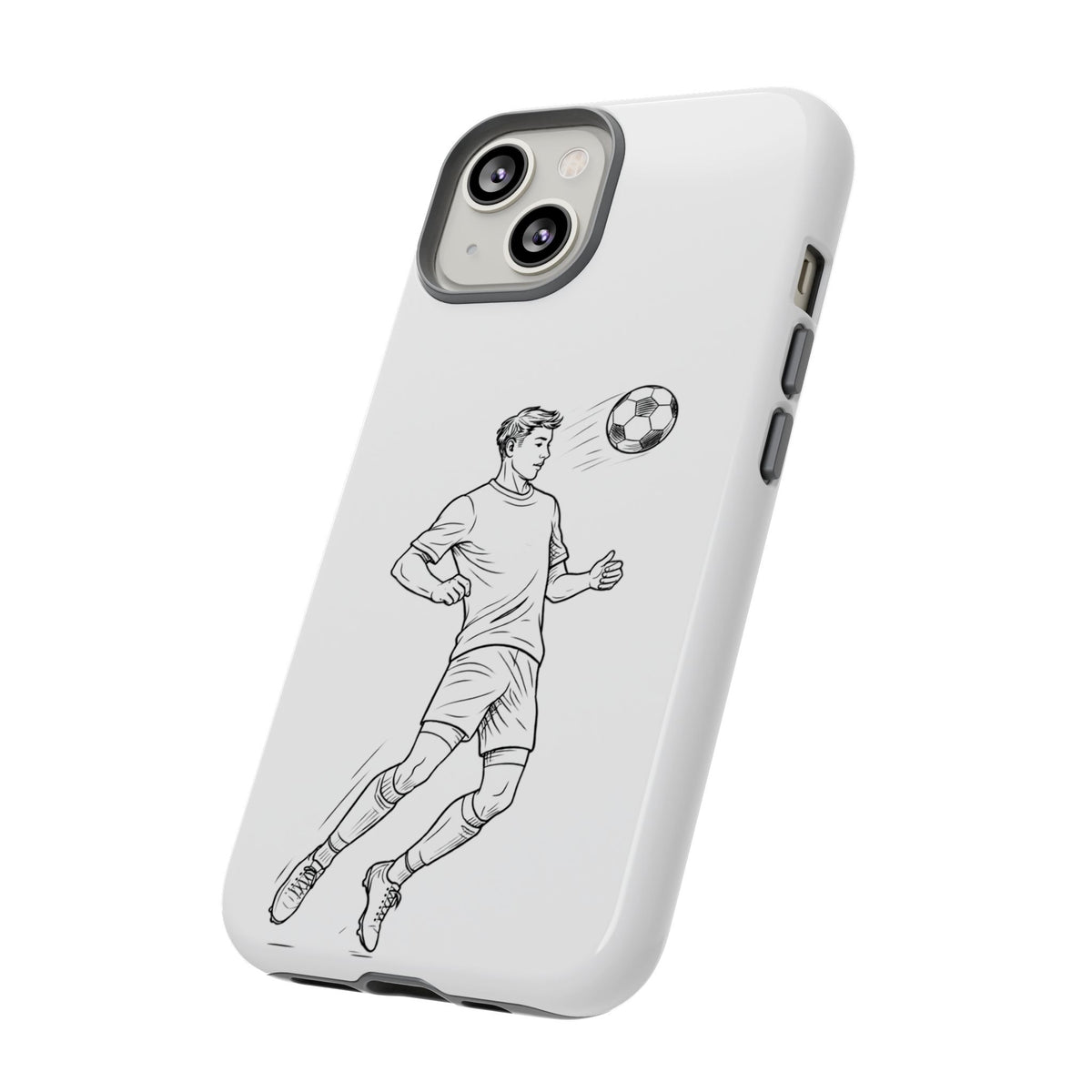 Phone Case, Football Chest-control Minimalist sketch Design, Tough Case