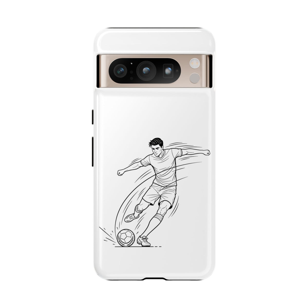 Phone Case, Football Free Kick / Strike Minimalist sketch Design, Tough Case