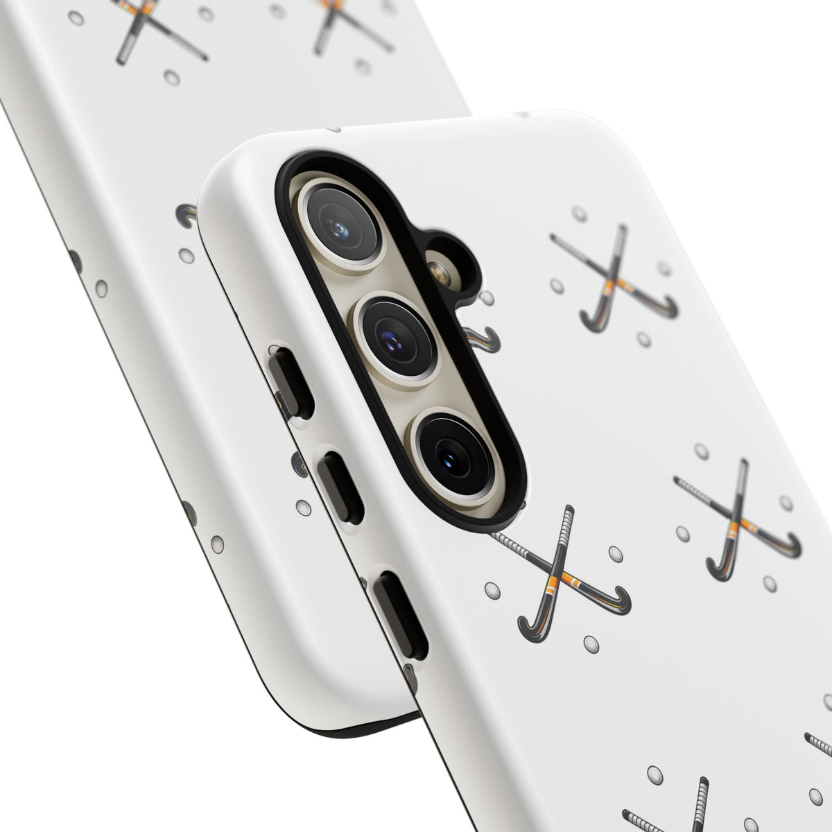 Phone Case, Hockey Repeated Crossed Sticks & Balls Pattern, Tough Case