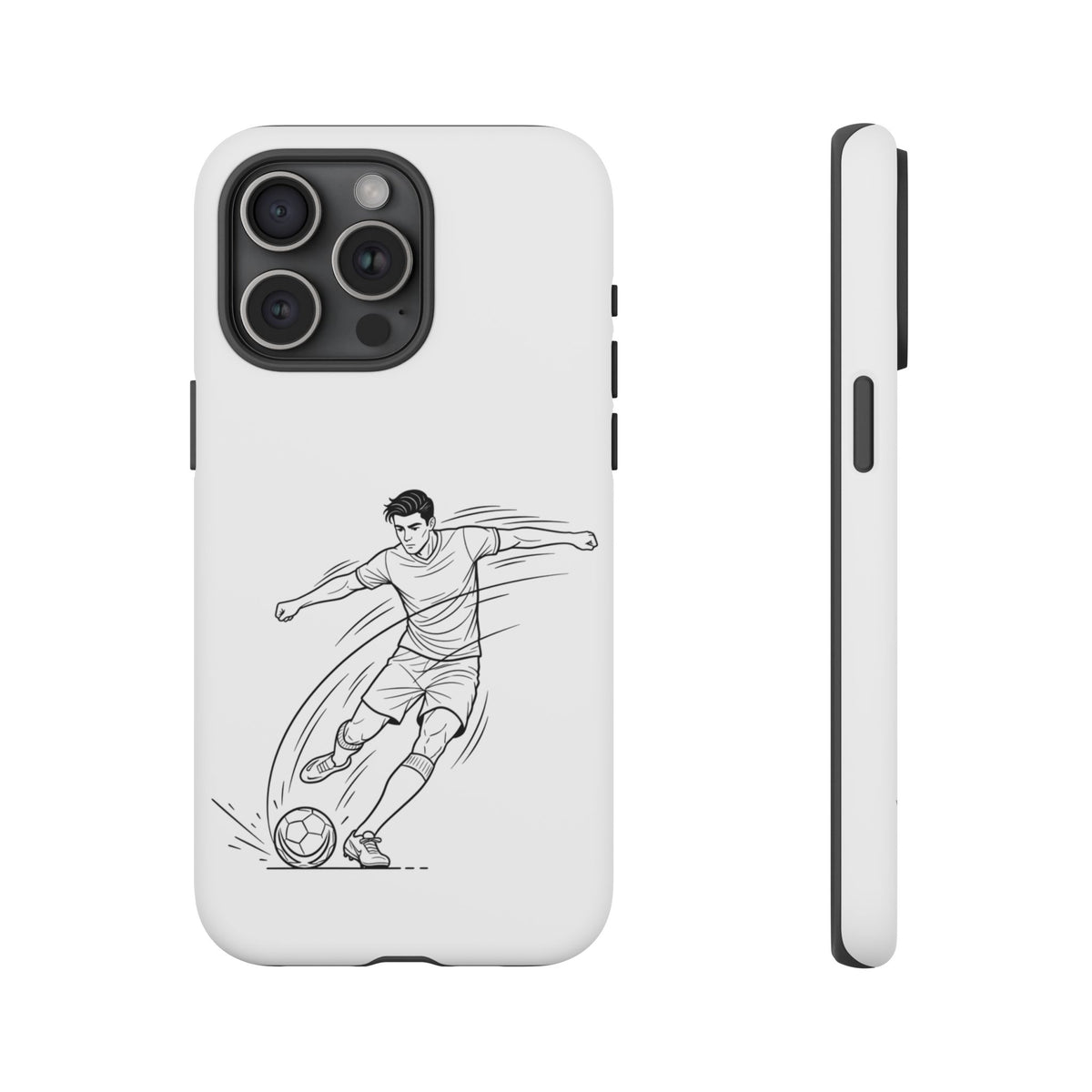 Phone Case, Football Free Kick / Strike Minimalist sketch Design, Tough Case