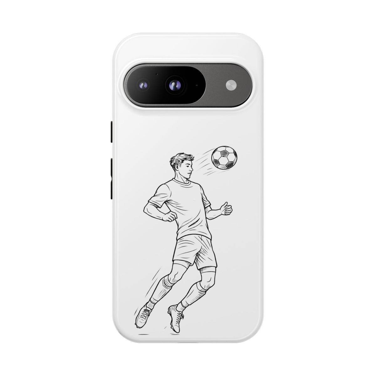 Phone Case, Football Chest-control Minimalist sketch Design, Tough Case