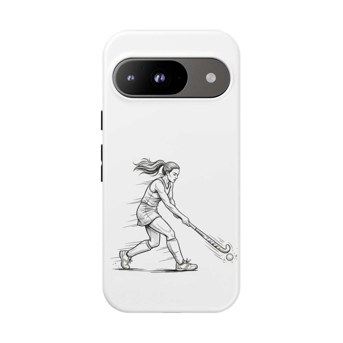 Phone Case, Hockey, Female  Player Minimalist sketch design, Tough Case