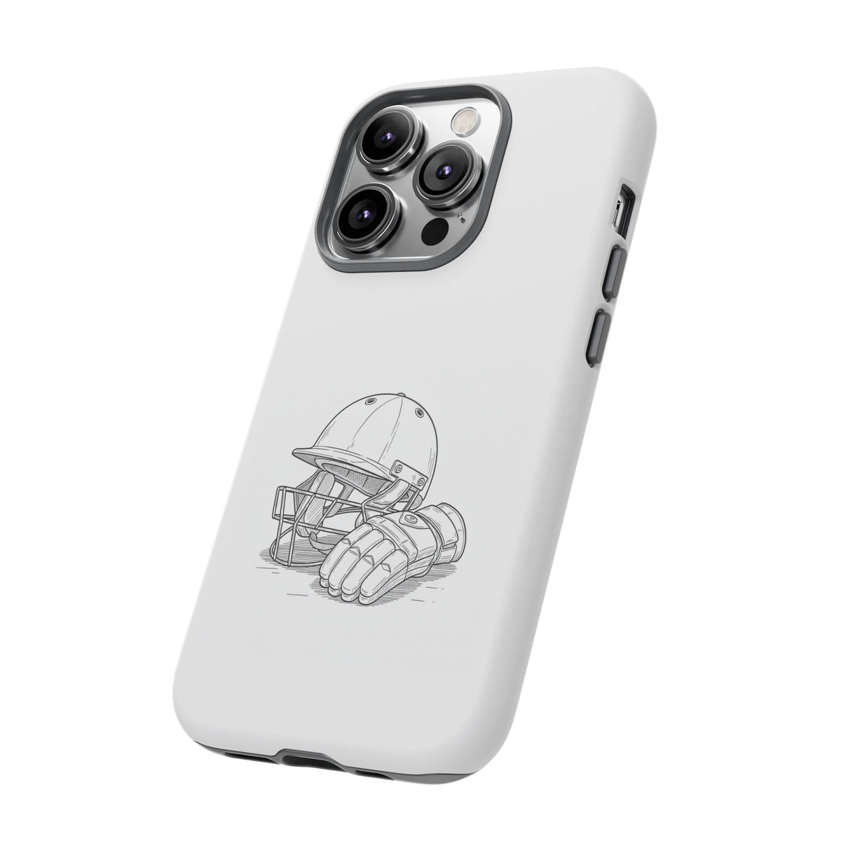 Phone Case, Cricket Gloves & Helmet Sketch, Tough Case