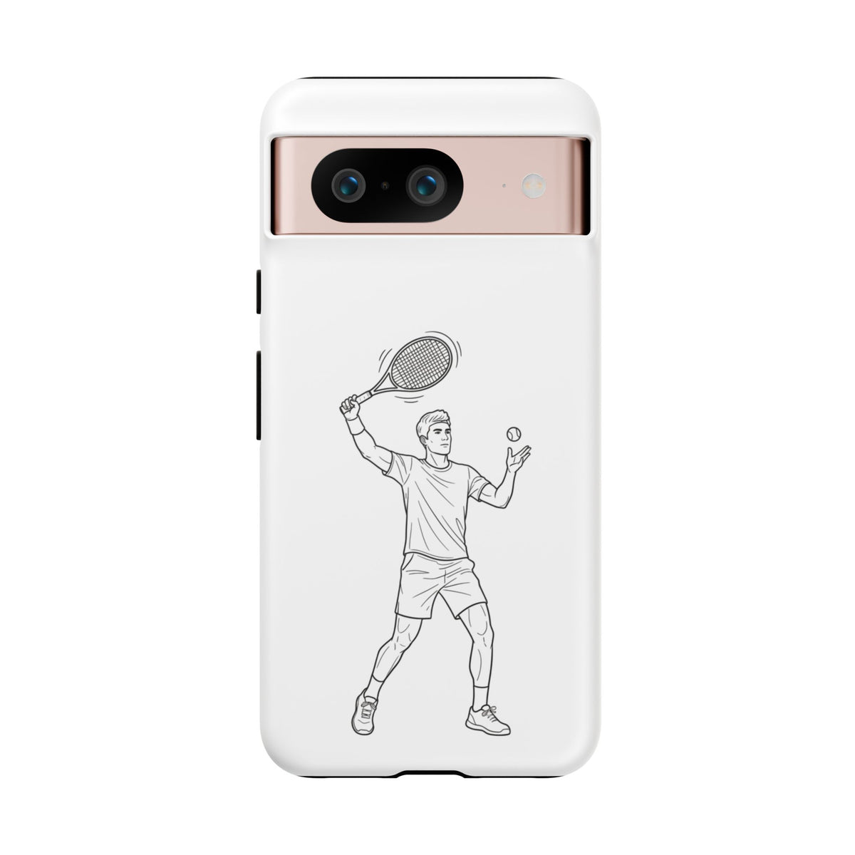 Phone Case, Racket Sports, Tennis Player overhead shot Design, Tough Case