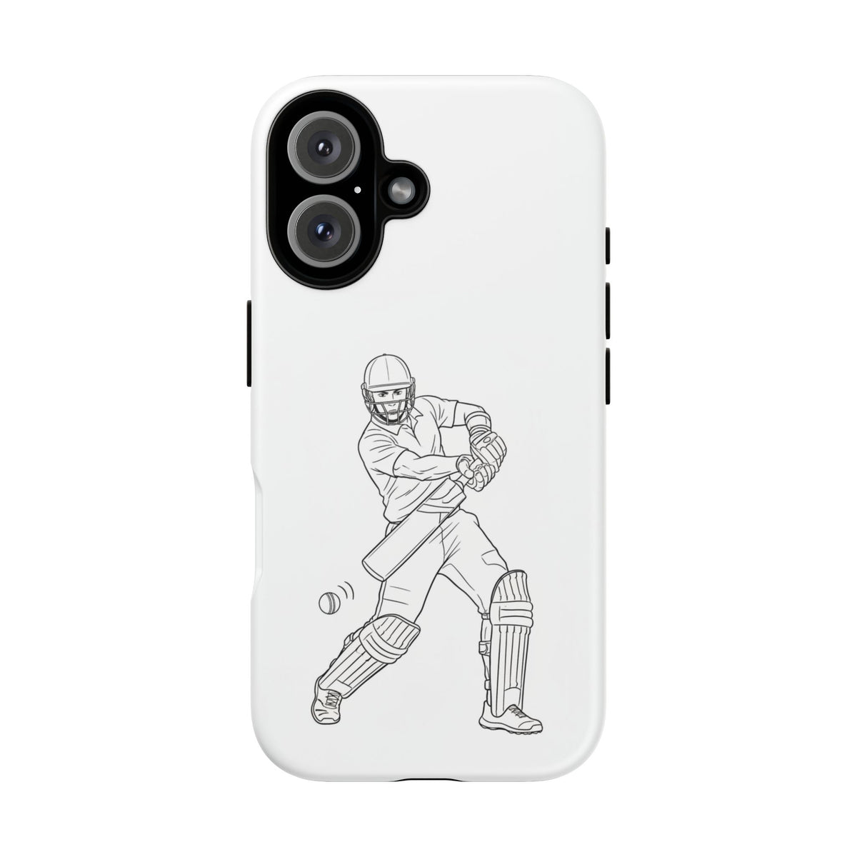 Phone Case, Cricket Batsman Sketch, Tough Case