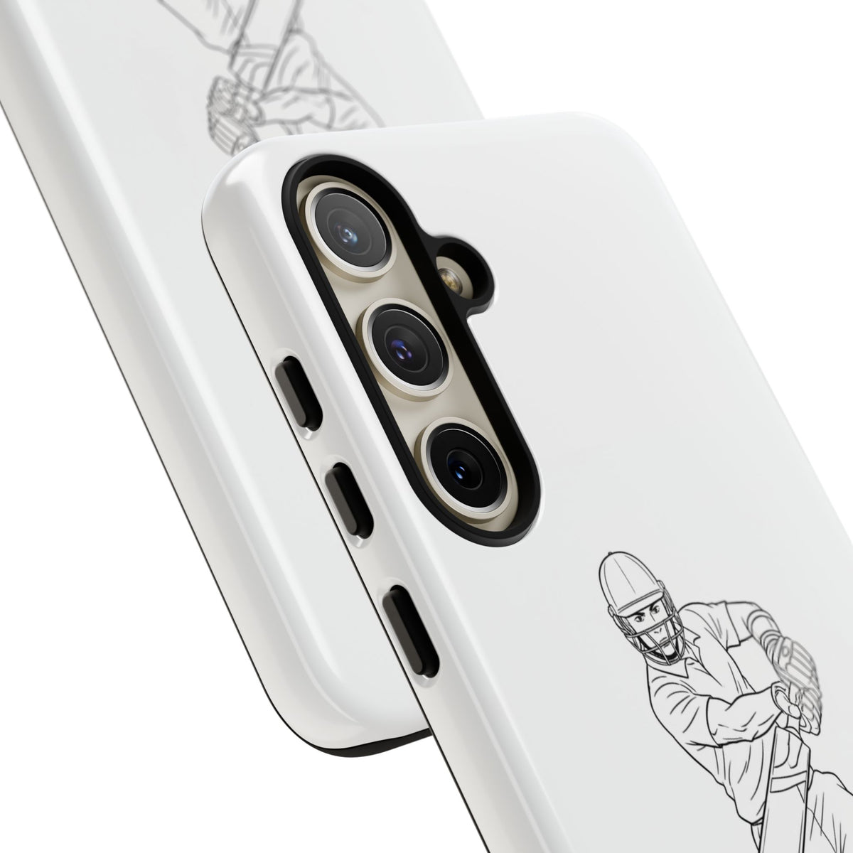 Phone Case, Cricket Batsman Sketch, Tough Case