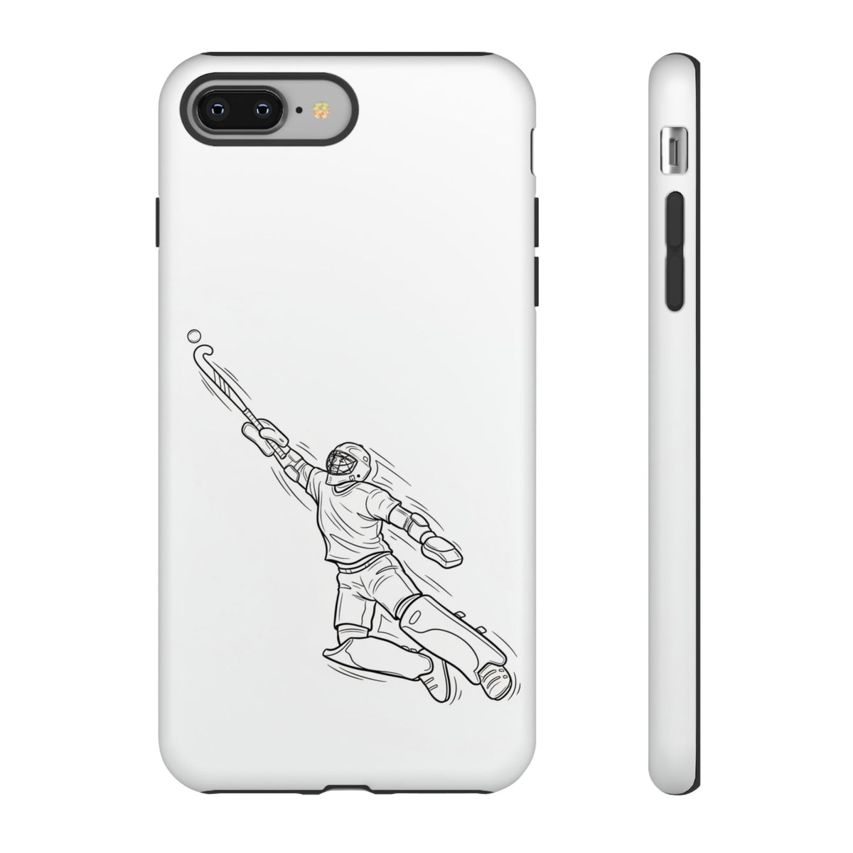 Hockey Goalkeeper Sketch Phone Case — Minimalist Sports Protective Cover