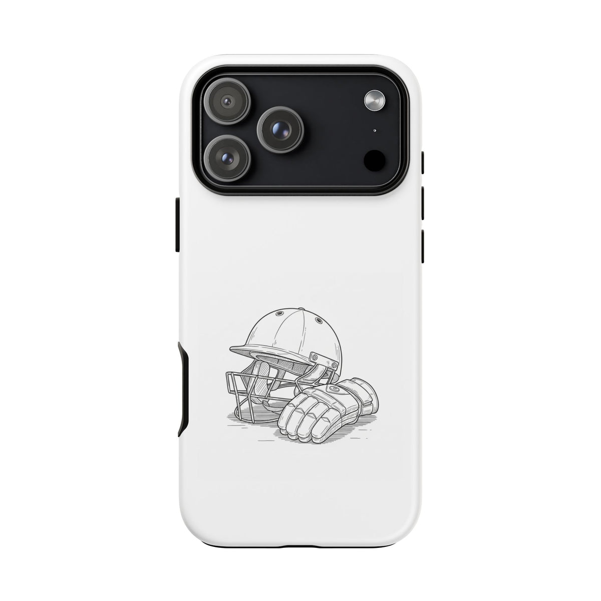 Phone Case, Cricket Gloves & Helmet Sketch, Tough Case