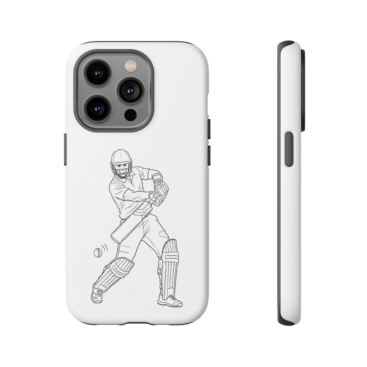Phone Case, Cricket Batsman Sketch, Tough Case