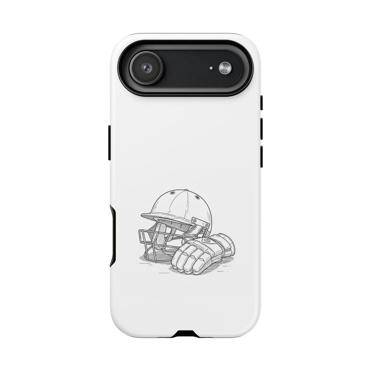Phone Case, Cricket Gloves & Helmet Sketch, Tough Case