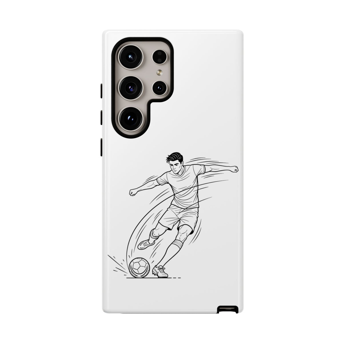 Phone Case, Football Free Kick / Strike Minimalist sketch Design, Tough Case