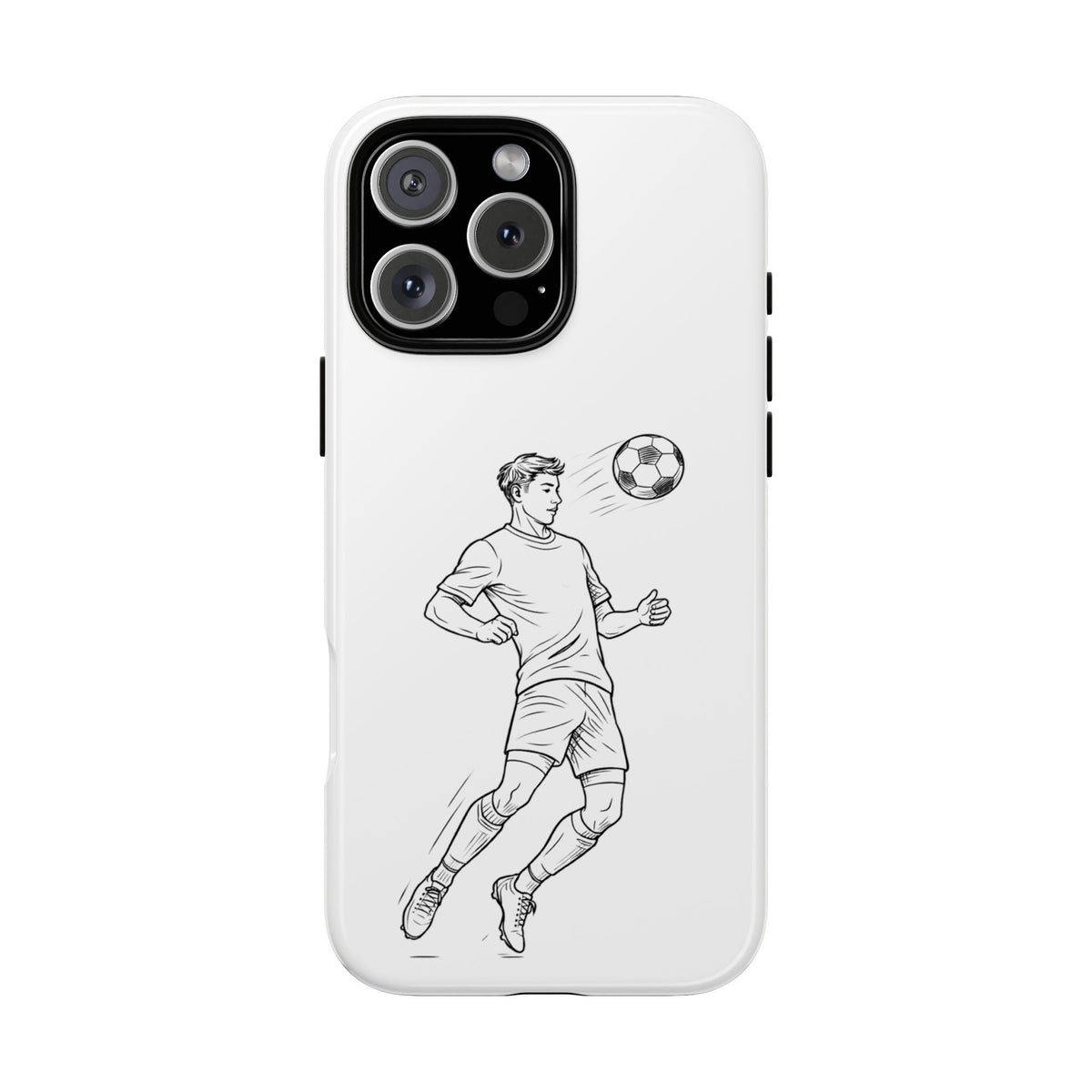 Phone Case, Football Chest-control Minimalist sketch Design, Tough Case