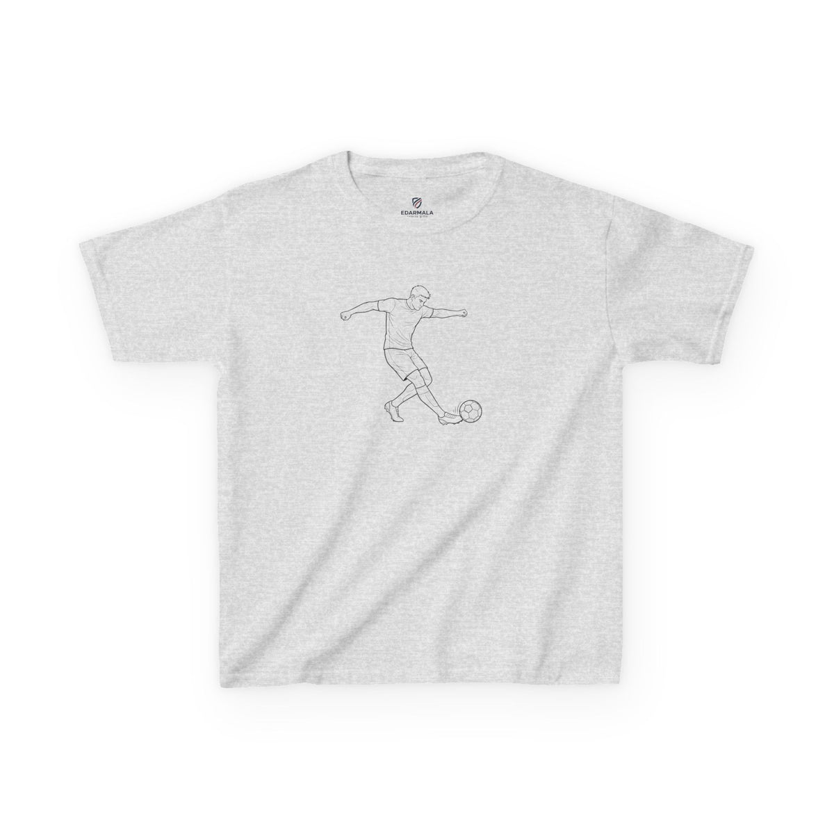 T Shirt Kids, Football, Free Kick minimalist sketch design, Cotton, Various Colours