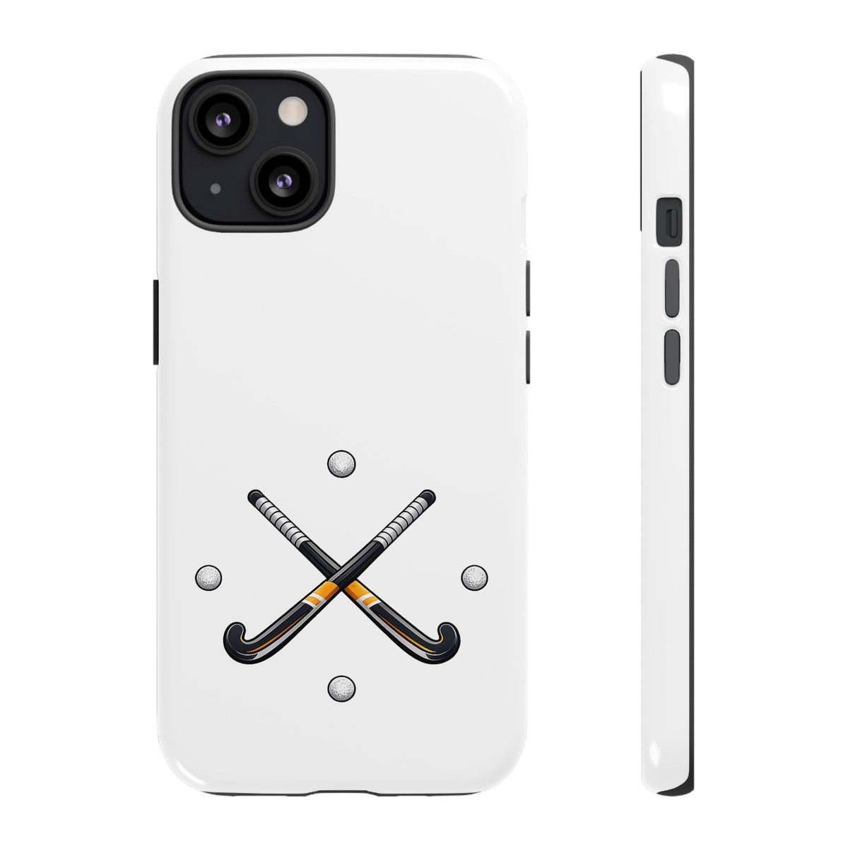 Phone Case, Hockey Crossed Sticks & Balls Design, tough Case