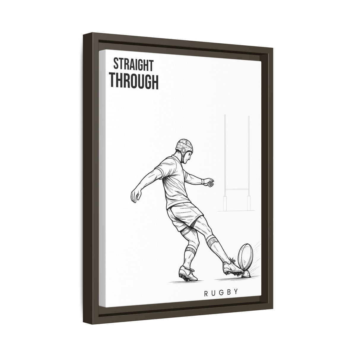 Print, Rugby Conversion Kick - Straight Through, Matte Canvas Print Framed Art