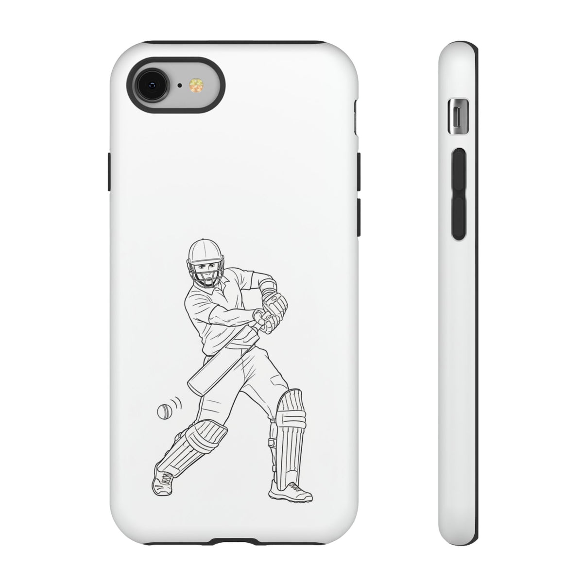 Phone Case, Cricket Batsman Sketch, Tough Case