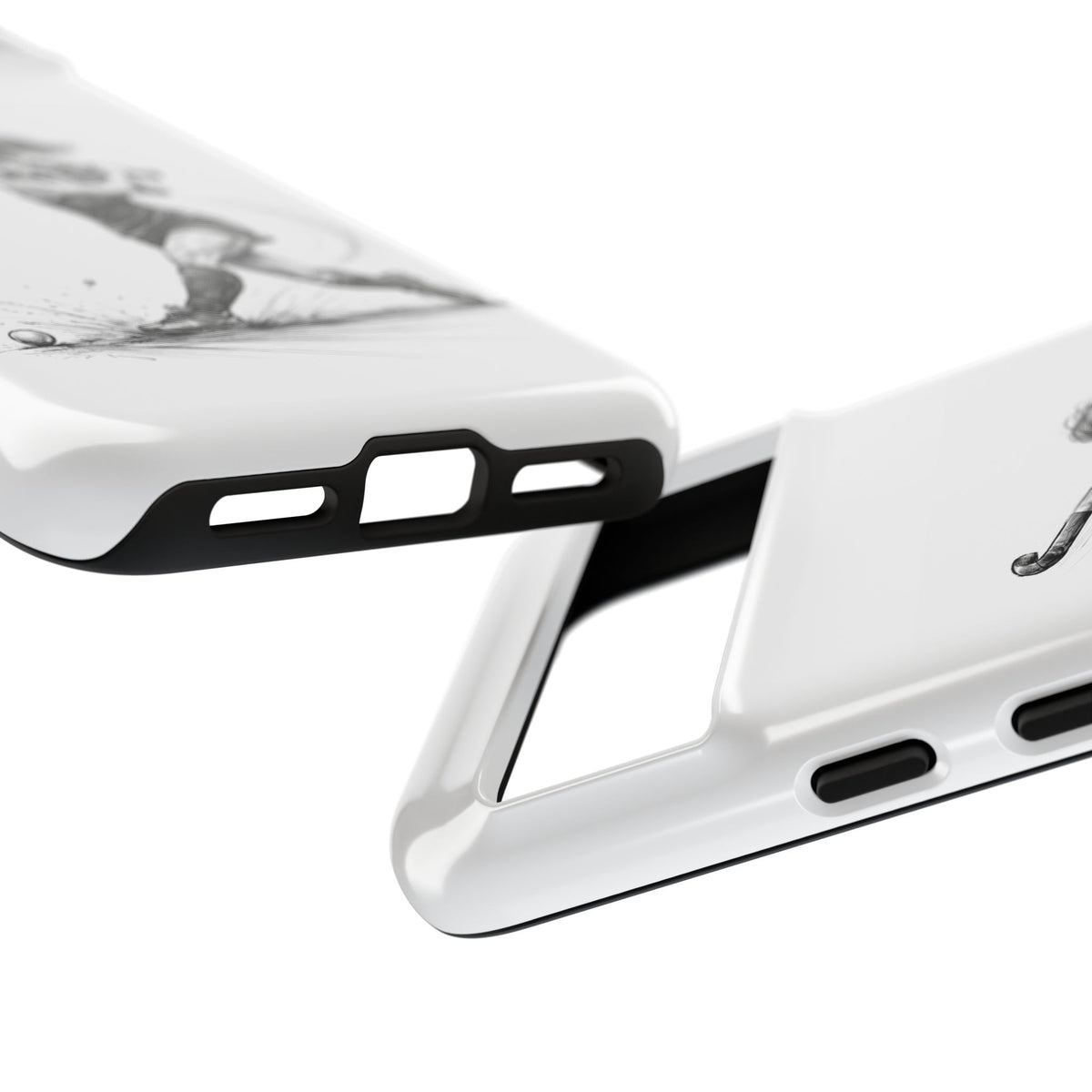 Phone Case, Hockey, Female Player "Tomahawk" shot design, Tough Case