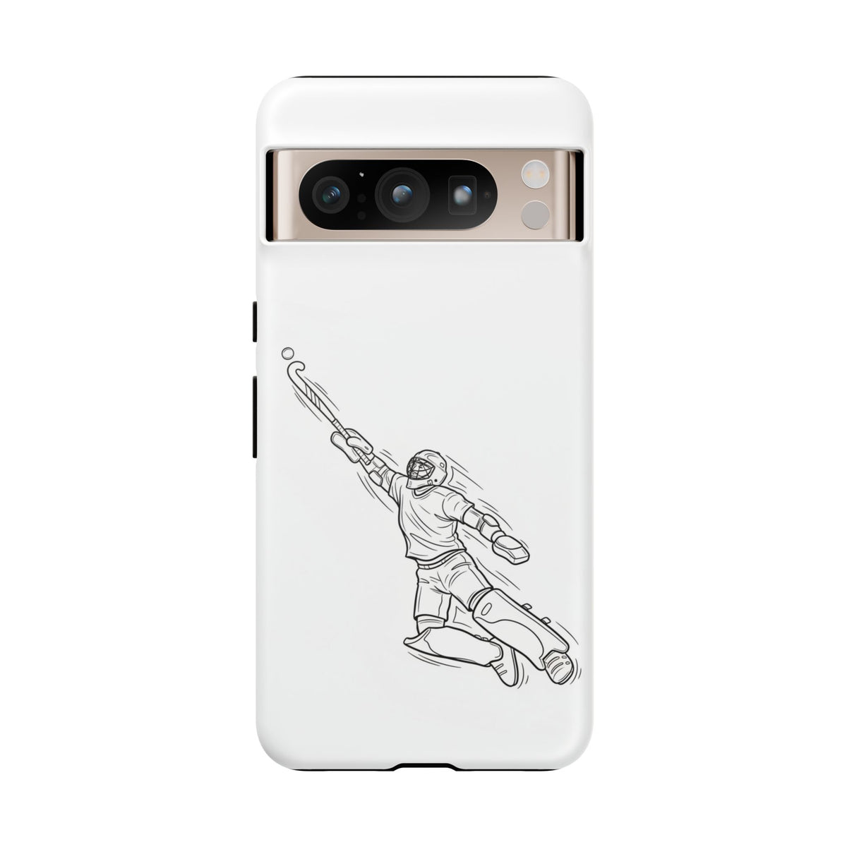 Hockey Goalkeeper Sketch Phone Case — Minimalist Sports Protective Cover