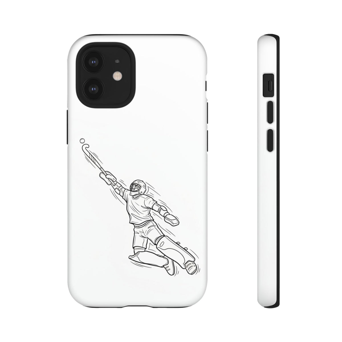 Hockey Goalkeeper Sketch Phone Case — Minimalist Sports Protective Cover