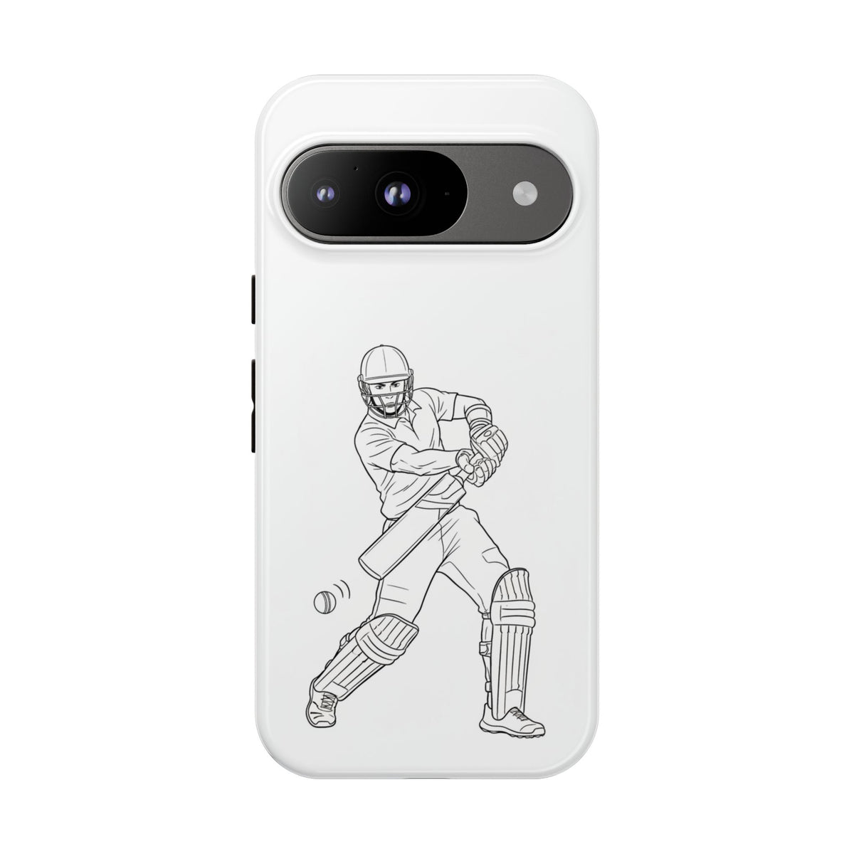 Phone Case, Cricket Batsman Sketch, Tough Case