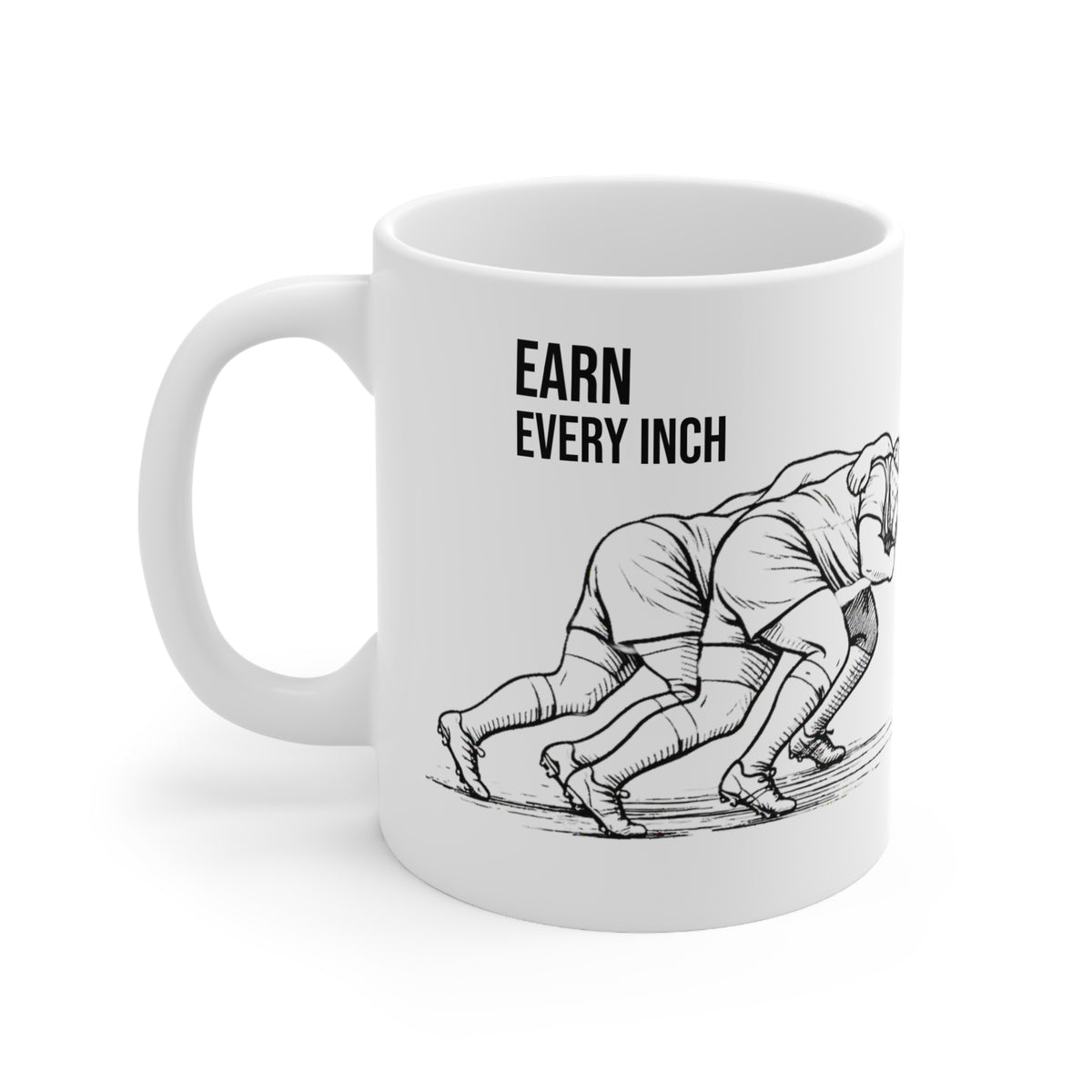 Mug, Rugby Scrum , Earn Every Inch, Ceramic, 325ml / 11oz or 440ml / 15oz