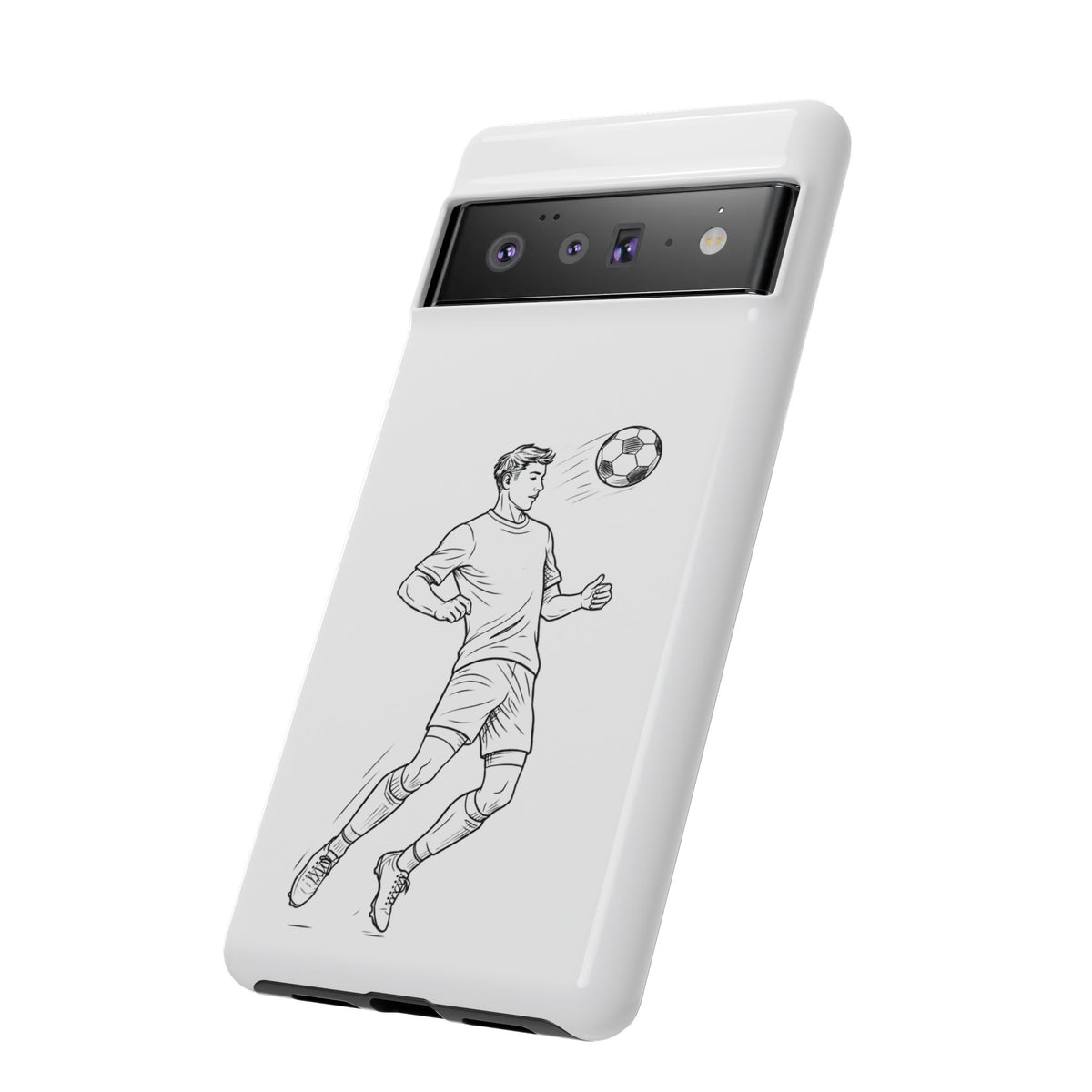 Phone Case, Football Chest-control Minimalist sketch Design, Tough Case