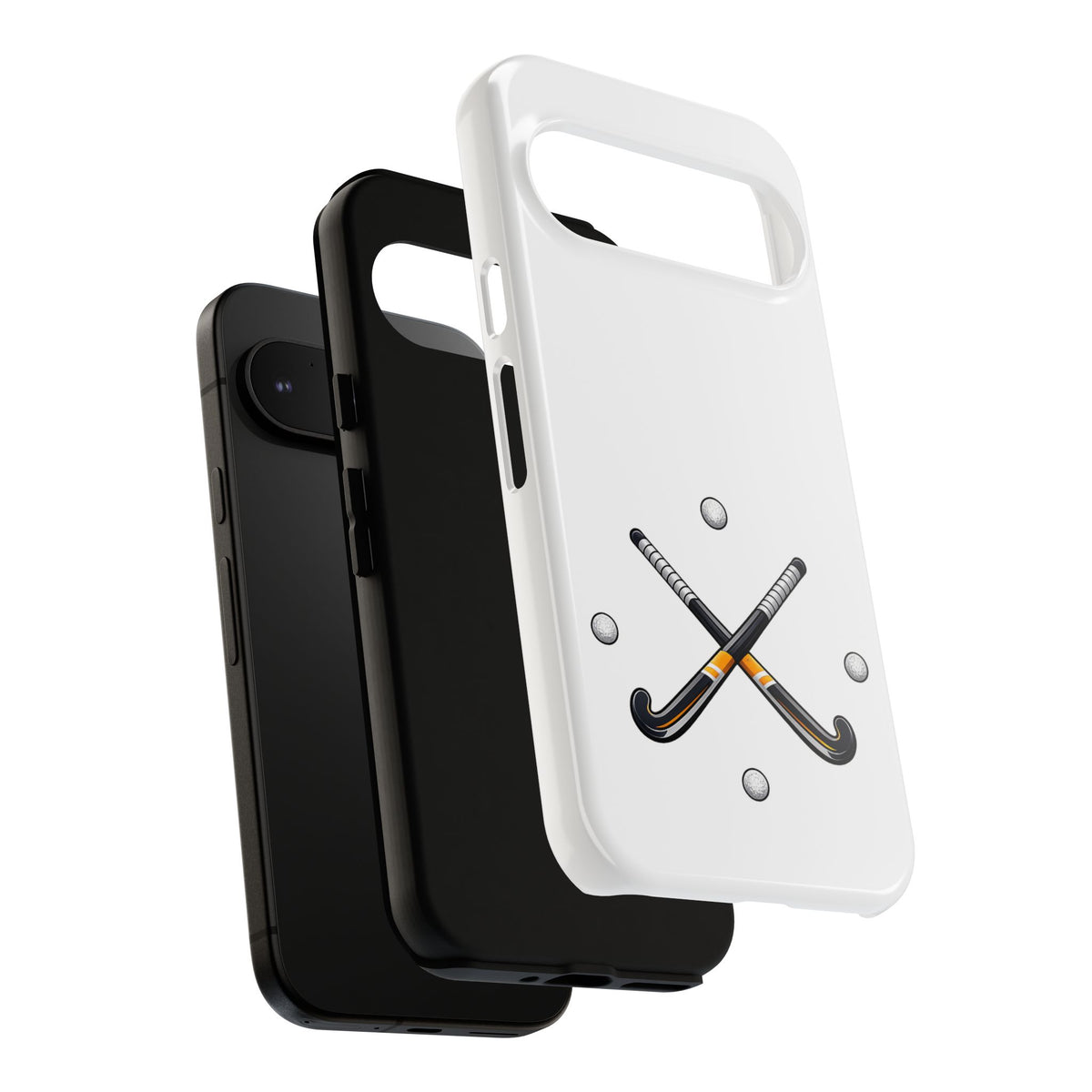 Phone Case, Hockey Crossed Sticks & Balls Design, tough Case
