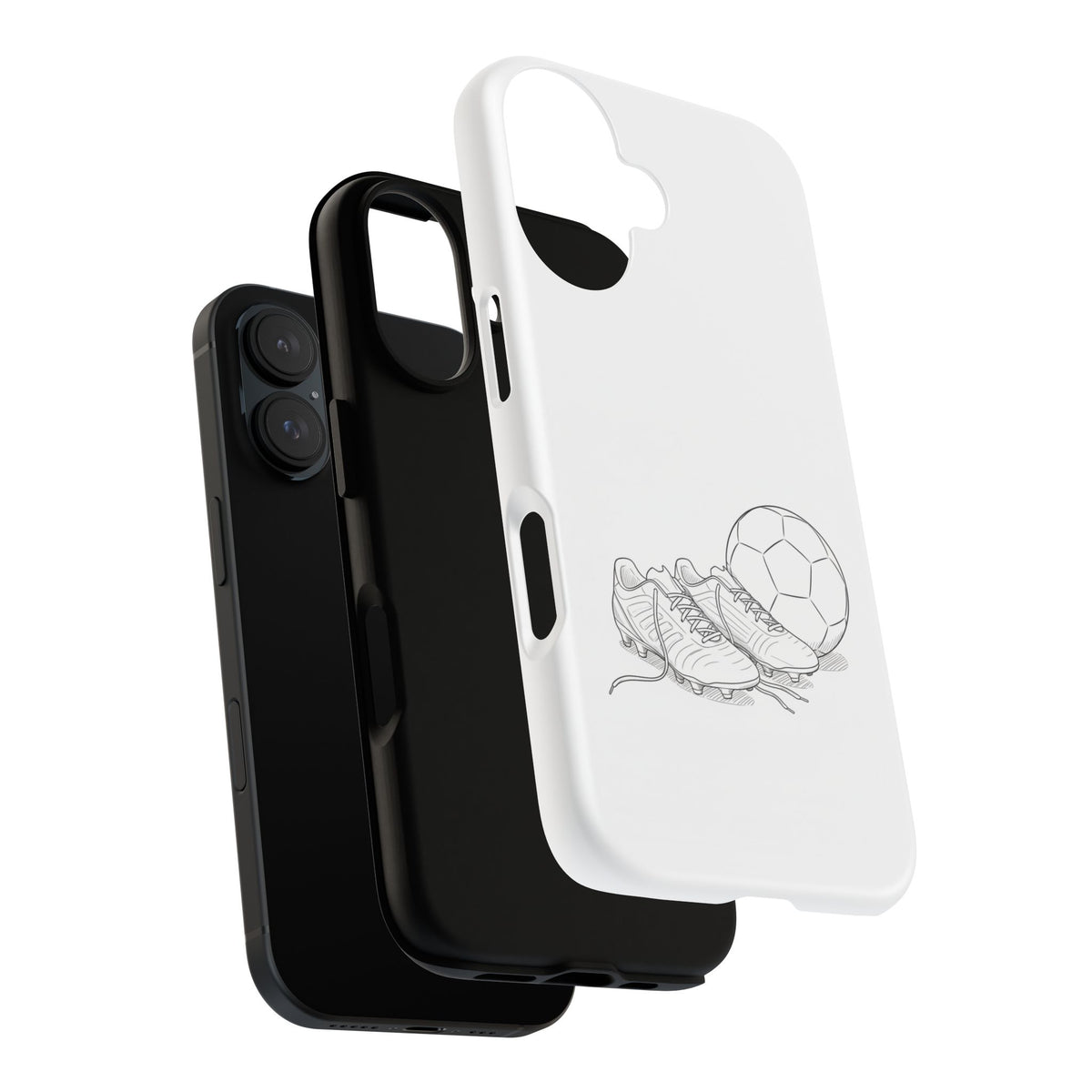 Phone Case, Football Boots & Ball Sketch , Tough Case