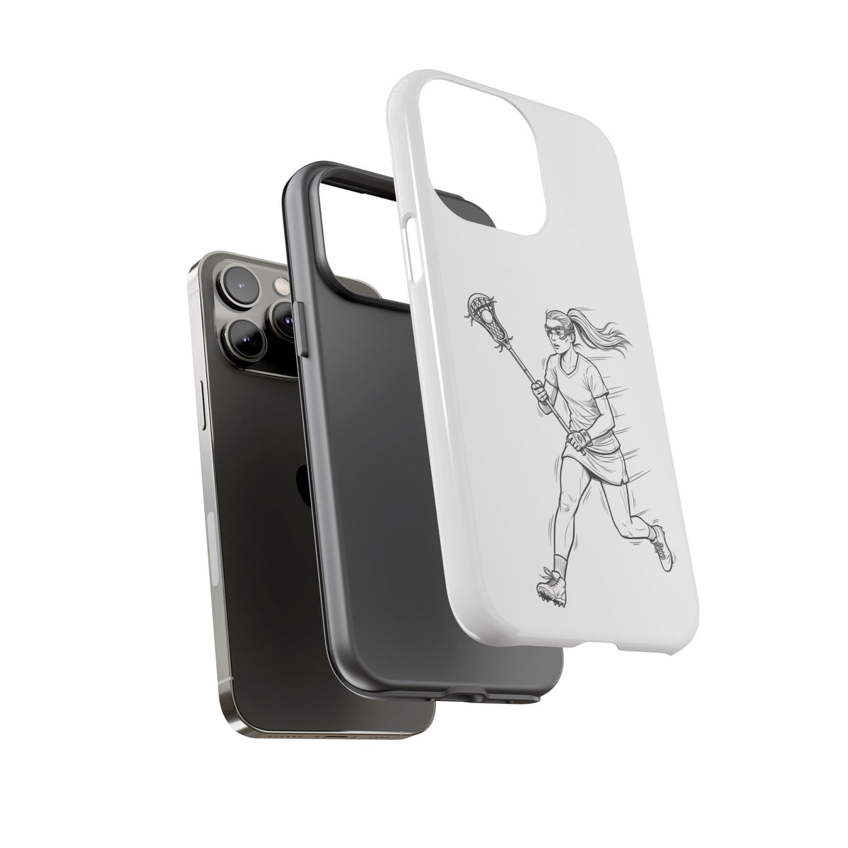 Phone Case, Lacrosse Player Sketch, Tough Case