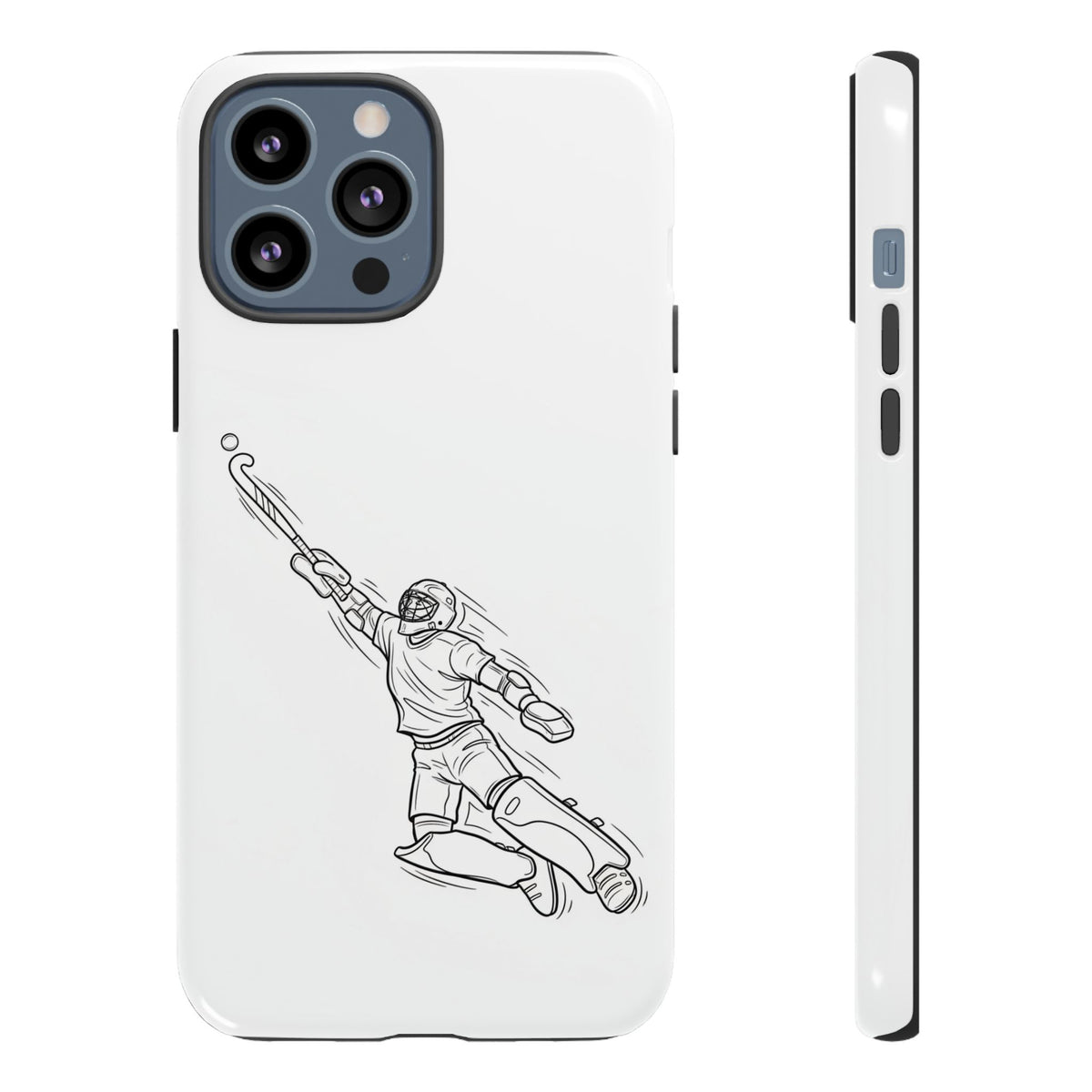 Hockey Goalkeeper Sketch Phone Case — Minimalist Sports Protective Cover