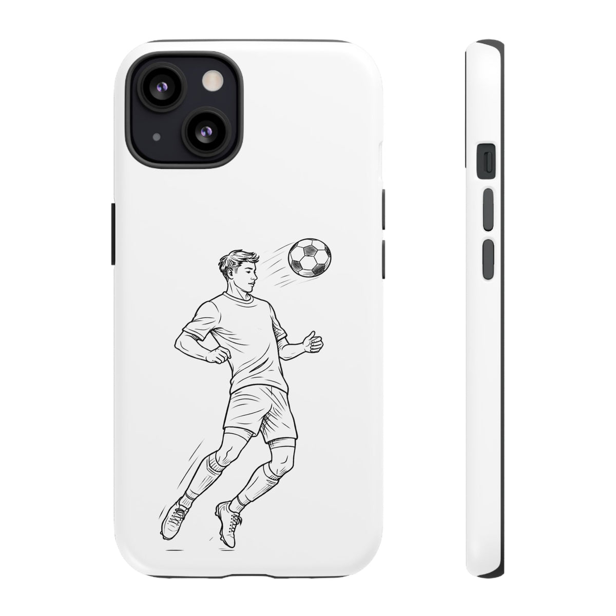 Phone Case, Football Chest-control Minimalist sketch Design, Tough Case