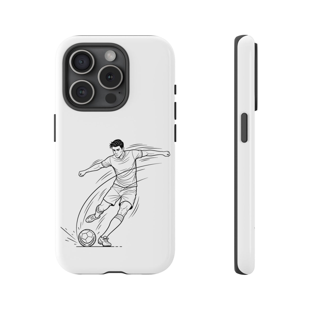 Phone Case, Football Free Kick / Strike Minimalist sketch Design, Tough Case