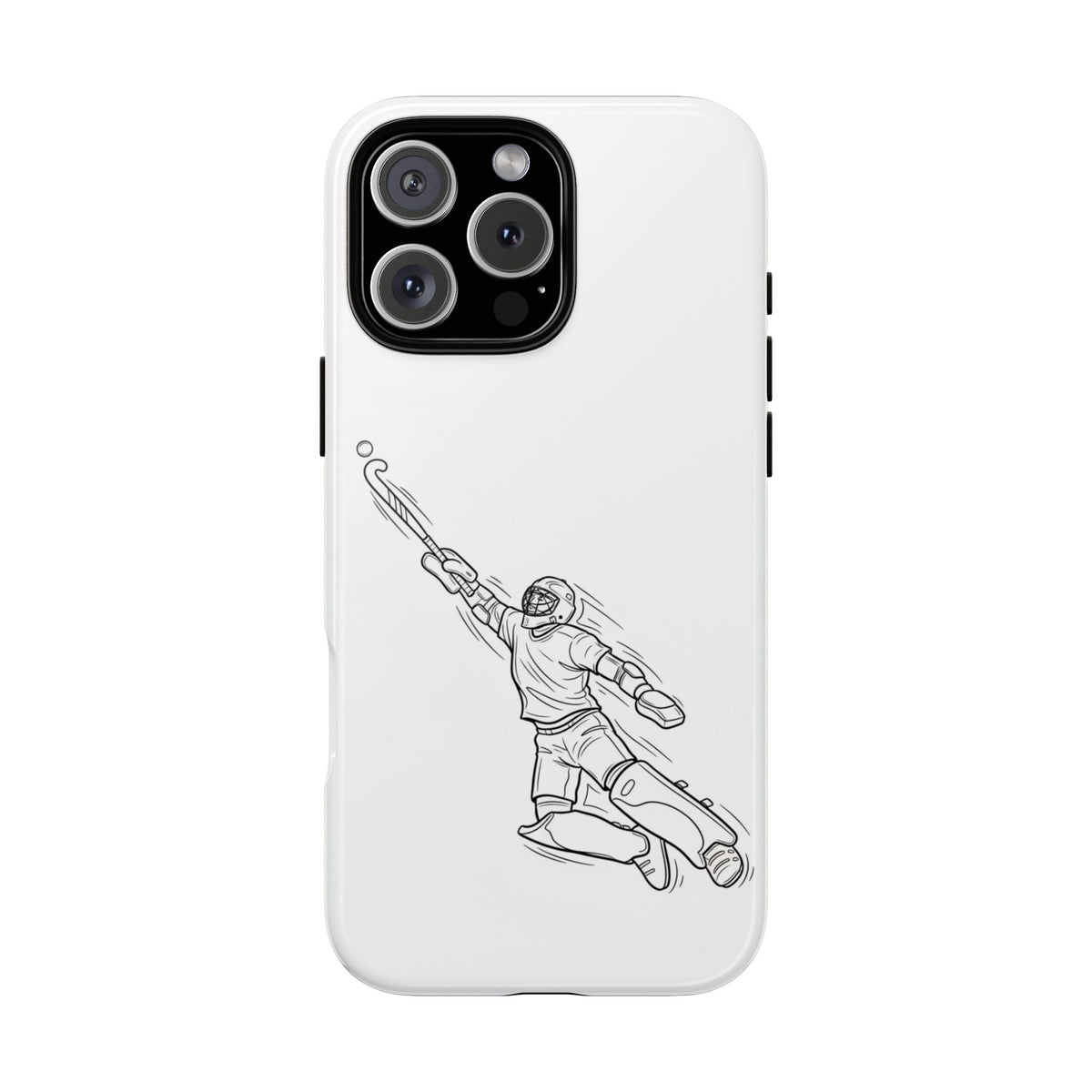Hockey Goalkeeper Sketch Phone Case — Minimalist Sports Protective Cover